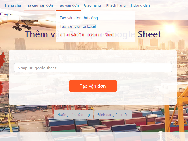 Tạo vận đơn từ Google Sheet