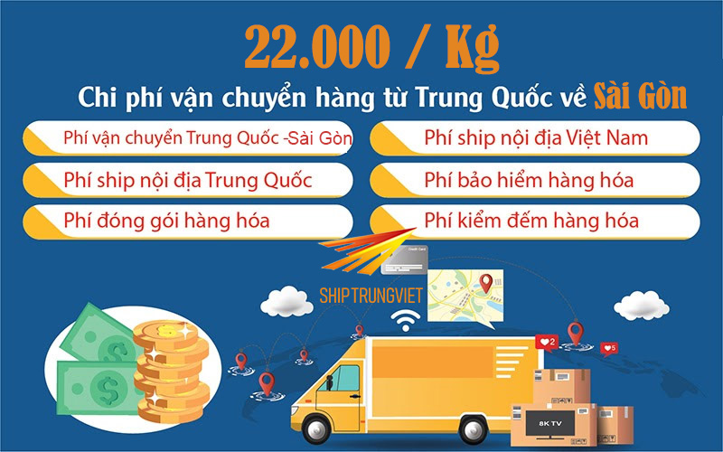 Giá Cước Phí Ký Gửi Hàng từ Trung Quốc về Sài Gòn Line TMĐT chỉ từ 22.000đ/kg