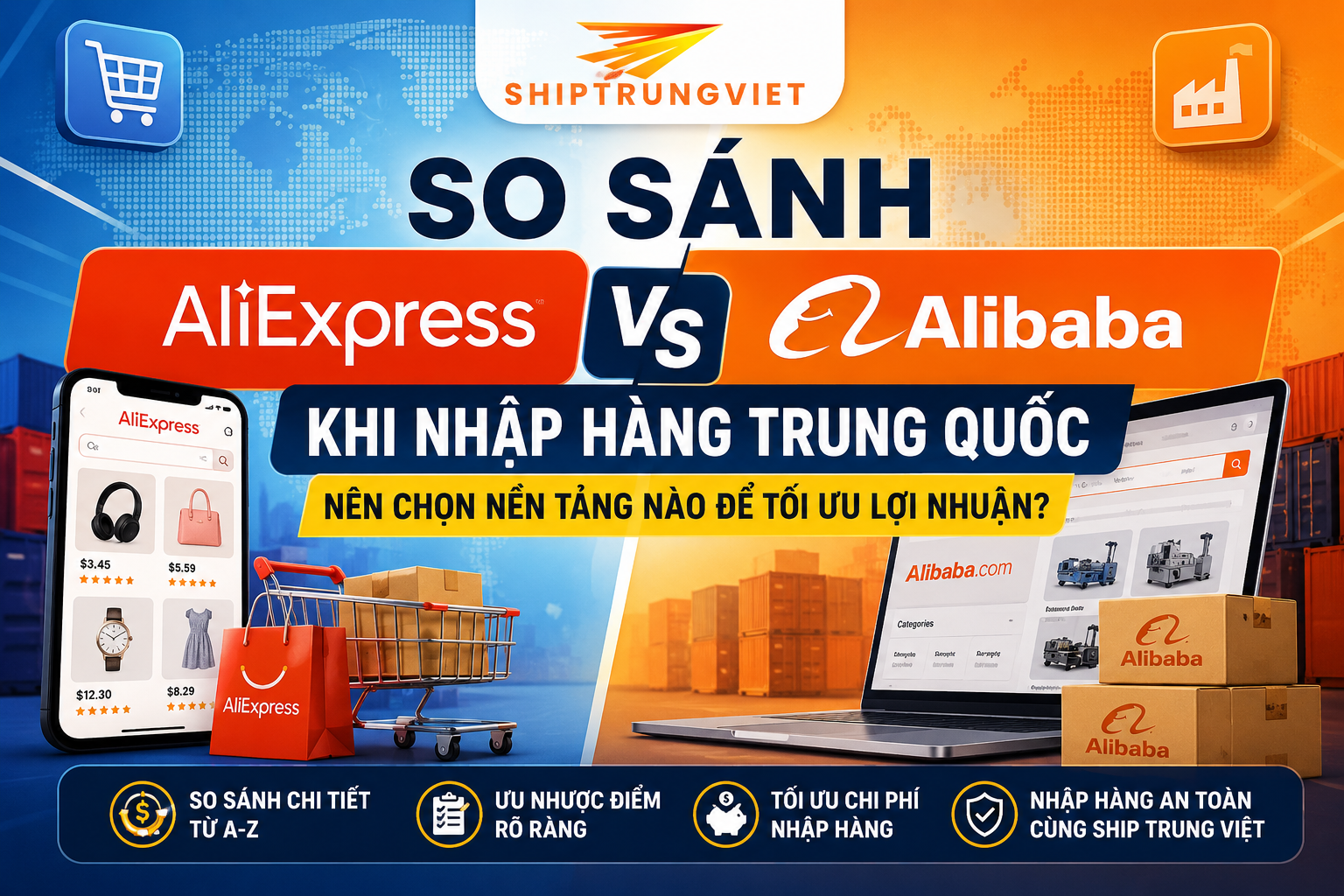 So Sánh AliExpress Và Alibaba: Nền Tảng Nào Tối Ưu Chi Phí Nhập Hàng Trung Quốc Nhất?