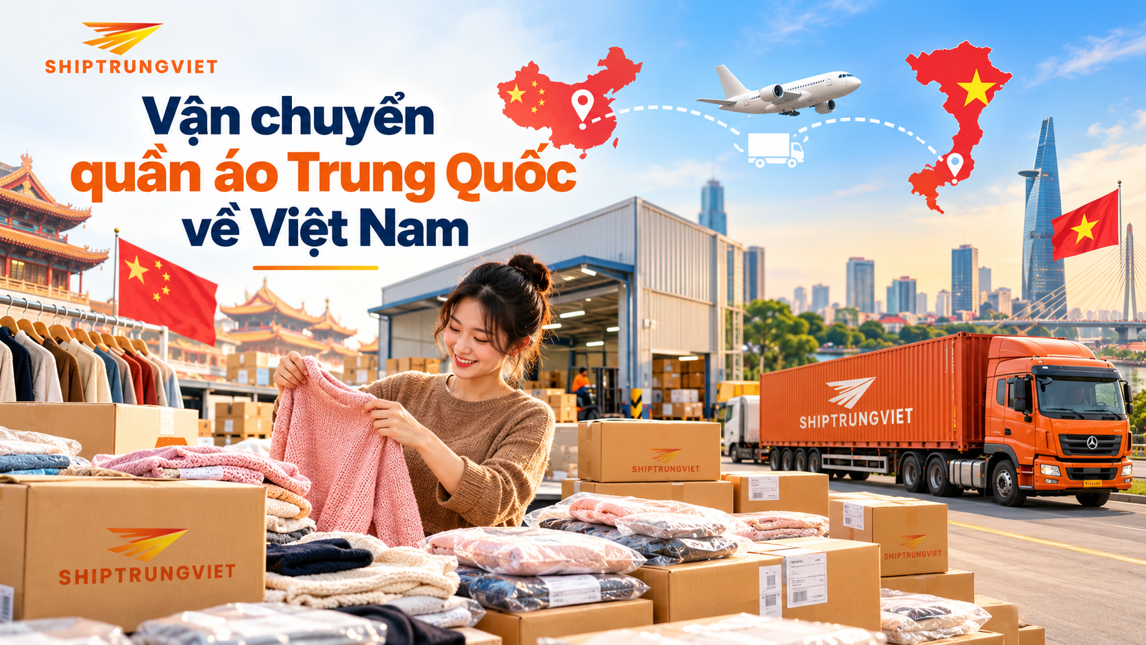 Vận chuyển quần áo Trung Quốc về Việt Nam: Chi phí, thời gian và kinh nghiệm nhập hàng