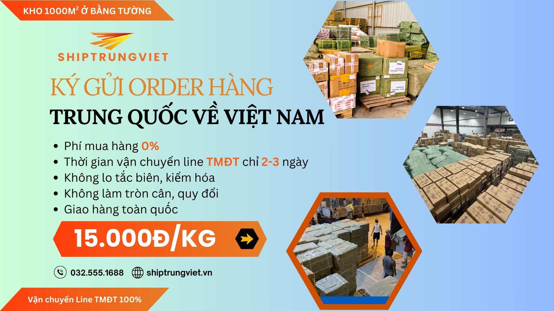 Vận chuyển hàng Trung Quốc về Việt Nam 15.000đ